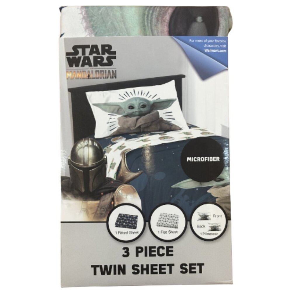 NEW Star Wars/The Mandalorian TWIN Microfiber Sheet Set - 3 Piece